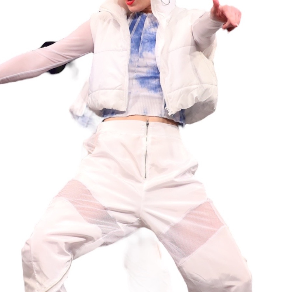 Hip hop dance costume - vest, tie dye tank, parachute pants/ Adult Small